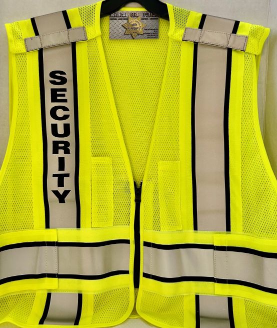 SECURITY HI-VISIBILITY TRAFFIC VESTS - ANSI CLASS 3 COMPLIANT.
